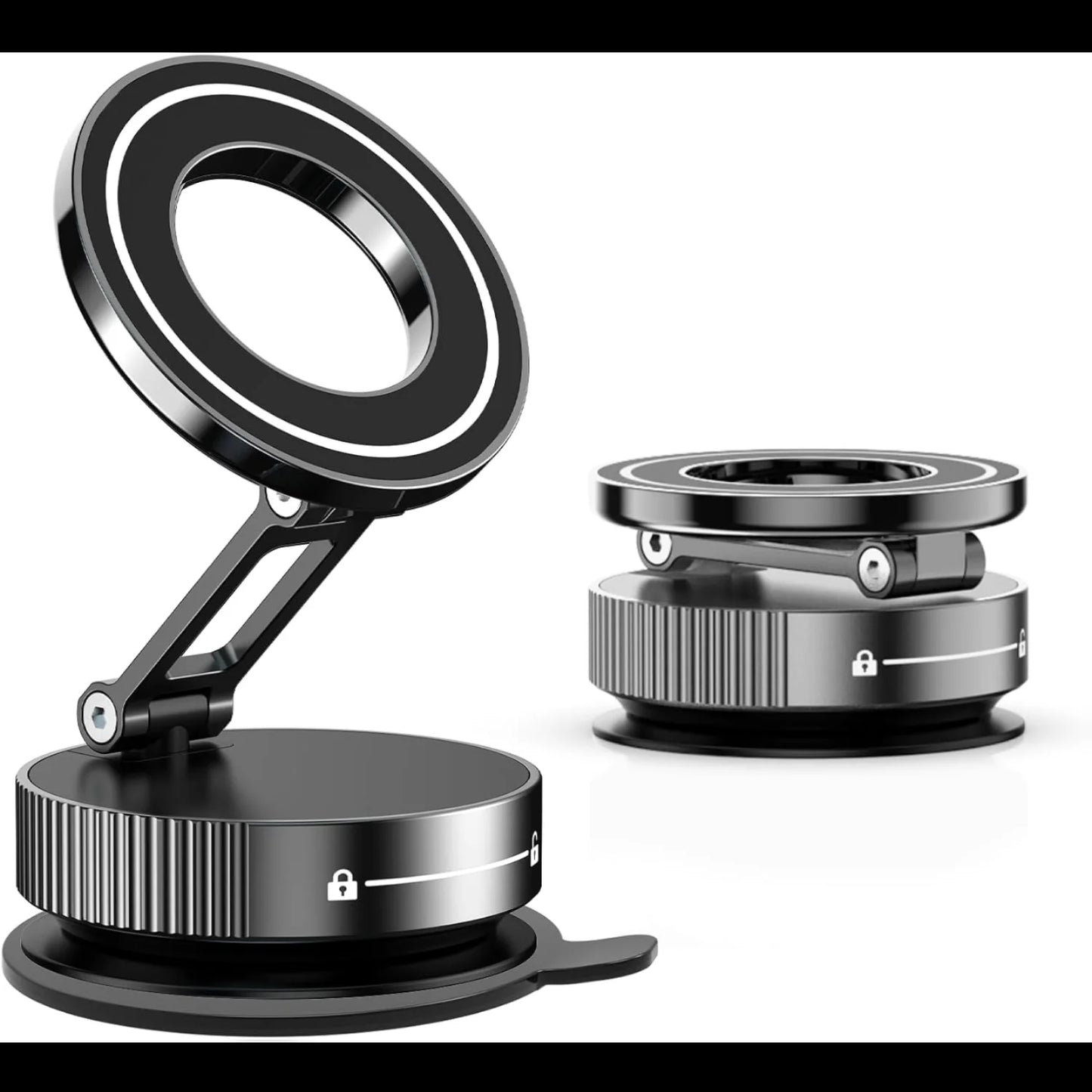 Super Strong N52 Magnetic Phone Holder, Upgraded ABS, 360° Rotatable and Foldable Design, with a Vacuum Suction Cup - Perfect Fo