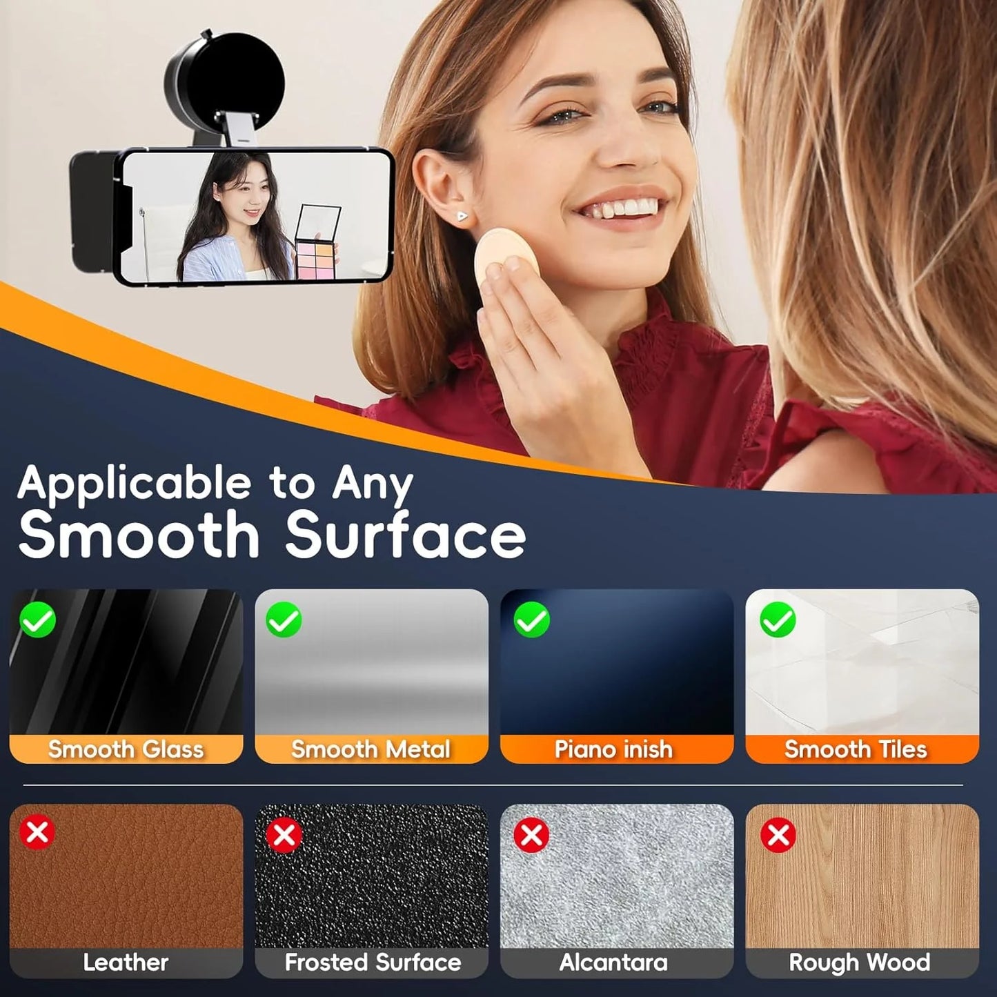 Super Strong N52 Magnetic Phone Holder, Upgraded ABS, 360° Rotatable and Foldable Design, with a Vacuum Suction Cup - Perfect Fo