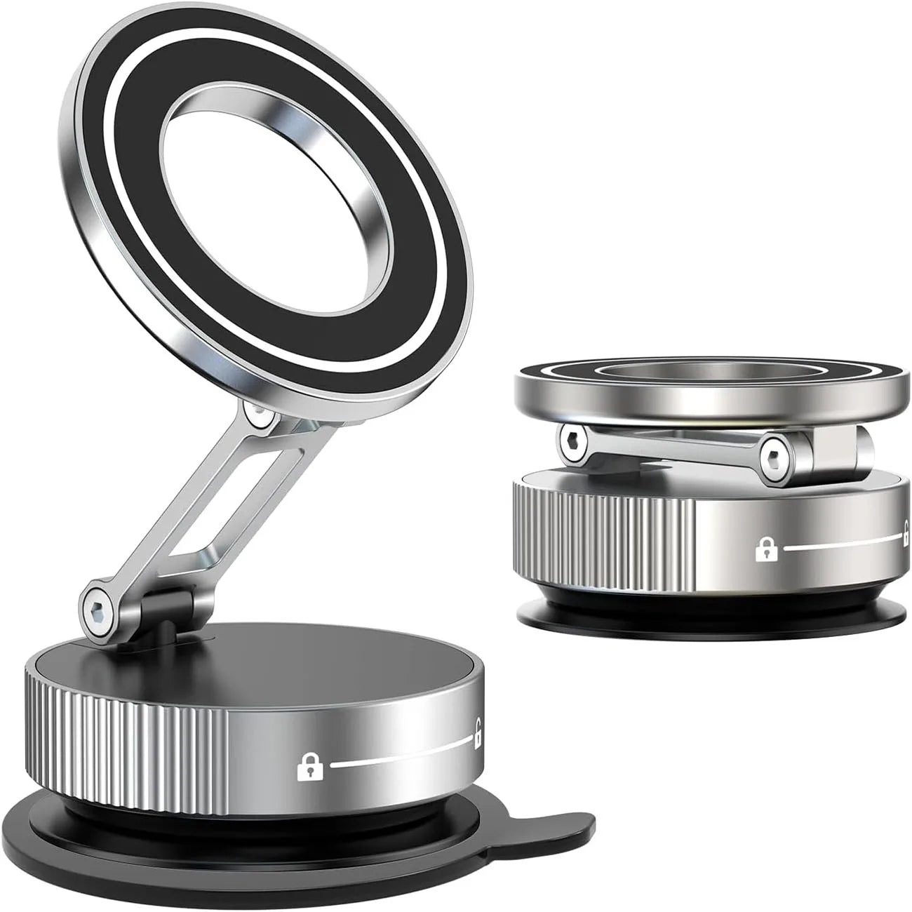 Super Strong N52 Magnetic Phone Holder, Upgraded ABS, 360° Rotatable and Foldable Design, with a Vacuum Suction Cup - Perfect Fo